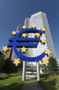 European Central Bank ECB with euro symbol