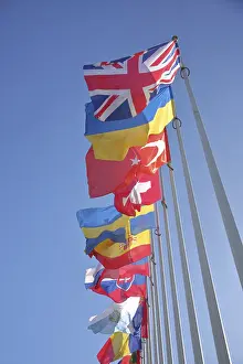 European national flags, British