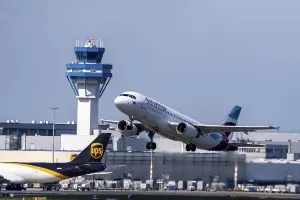 Eurowings Airbus taking off at Cologne-Bonn Airport