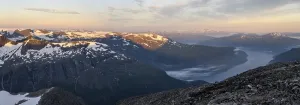 Evening atmosphere, glaciers and mountains in Jostedalsbreen National Park