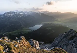 Evening atmosphere, Haldensee and Tannheim Mountains