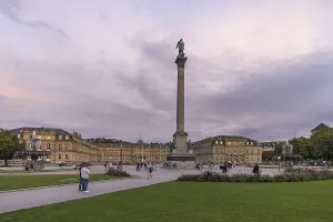 Evening atmosphere at Schlossplatz Stuttgart