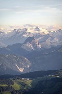 Category Mountain Landscapes Prints: Evening atmosphere, view of Grossvenediger and Venediger group in the Hohe Tauern