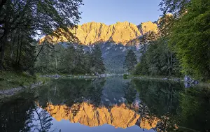 Evening atmosphere, Zugspitze massif with Zugspitze