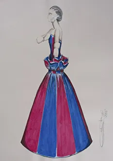 Evening dress, haute couture, fashion sketch