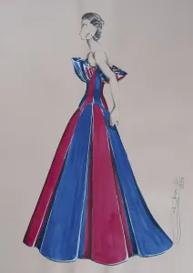 Evening dress, haute couture, fashion sketch
