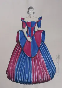 Evening dress, haute couture, fashion sketch