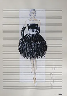 Evening gown, fashion sketch, fashion design