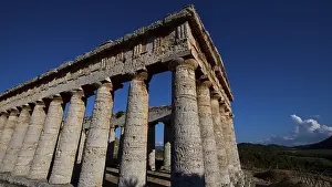 Evening light, Doric temple, front and side