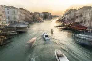 Evening light at sunset, view over the Grand Canal