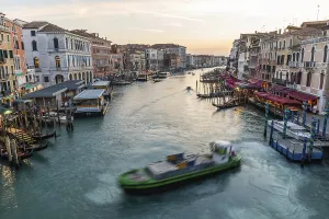 Evening light at sunset, view over the Grand Canal