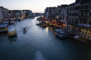 Evening light at sunset, view over the Grand Canal
