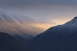 Category Scandinavia Prints: Evening light in a valley, fjord