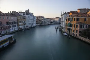 Evening light, view of the Grand Canal from the Ponte dell Accademia