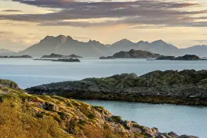 Evening mood at the fjord, in front archipelago islands