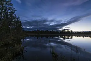 Evening mood at a forest lake, Norrbotten
