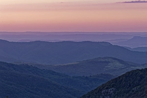 Evening mood over the mountain landscape of the Balkan Mountains