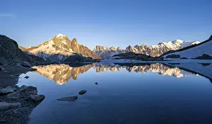 Evening mood, mountain landscape at sunset