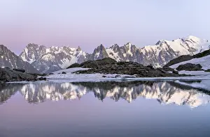 Evening mood with pink evening sky