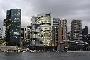 Evening mood, skyline of the Central Business District