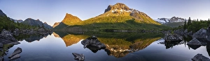 Category Mountain Landscapes Prints: Evening mood, sunset at the lake Innerdalsvatna
