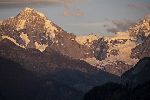 Evening mood, view of mountain peaks