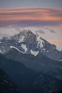 Evening mood, view of mountain peaks