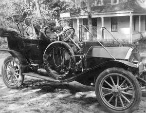 Excursion in a car, historical image, ca. 1924