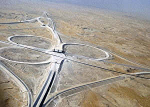 Expansion of the infrastructure of the Dhahran motorway junction, Saudi Arabia, built in the desert, 1979, Asia