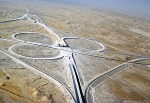 Expansion of the infrastructure of the Dhahran motorway junction, Saudi Arabia, built in the desert, 1979, Asia