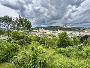 Expansive view of a cityscape with a historic centre
