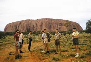 Expedition of the Melbourne Grammar School, Northern Territory, Australia, 1956 Boys at Ayers Rock, Uluru, Oceania