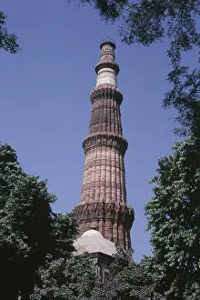 Exterior view of Qutub Minar, Delhi, India, Asia