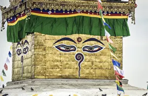 The eyes of Buddha on Stupa, Monkey Temple Swayambhunath