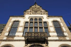 Facade of the district house with Quedlinburg coat of arms Built in 1902