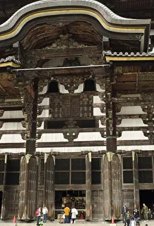 Detail of the facade of Facade of Todai-ji temple in Nara
