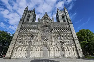 Facade of the Nidaros Cathedral, Trondheim, Norway