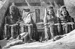 Facade of the Rock Temple of Abu Simbel in 1880