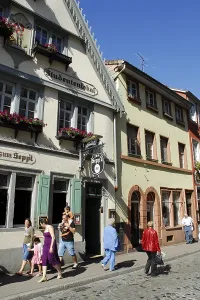 Facades of the historic student's pub Zum Seppel