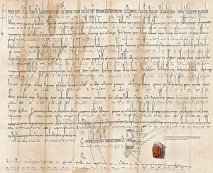 Facsimile of a certificate by Charlemagne
