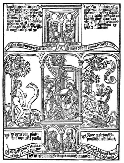 Facsimile of a page from the first printed Latin edition of the Bible of the Poor