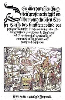 The facsimile of the title of the court order of Charles V
