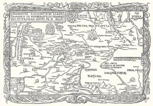 Facsimlile of a map of the Russian Empire by Sigismund von Herberstein