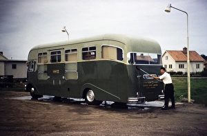 Fahrerreinigung George Kent Ltd aus Luton, England, mobiles Ausstellungsfahrzeug, Schweden, 1958