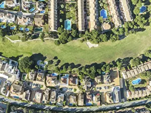 Fairway framed by housing estates at the Islantilla Golf Resort