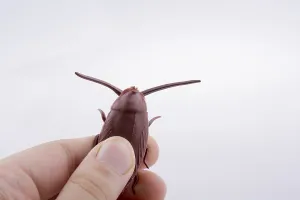 Fake bug in hand on a white background