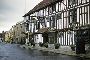 The Falcon Hotel, half-timbered building, Stratford upon Avon, Warwickshire, England, United Kingdom in 1961 now Hotel Indigo