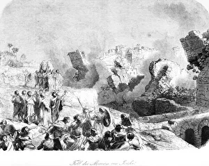 Fall of the Walls of Jericho, city wall