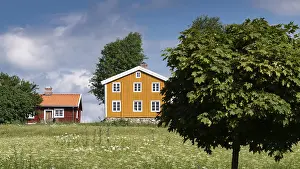 Falun red and Swedish yellow wooden house