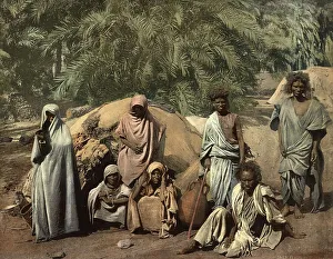 Family of Bischarins, Egypt, digitally restored reproduction from a 19th century original